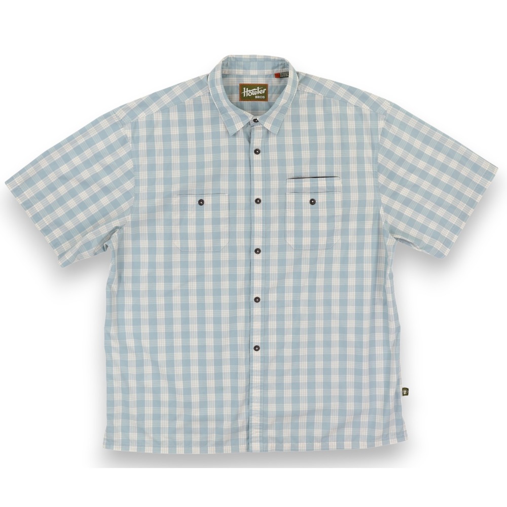 Howler Bros Aransas Shirt Mens XXL Green Plaid Button Up Short Sleeve